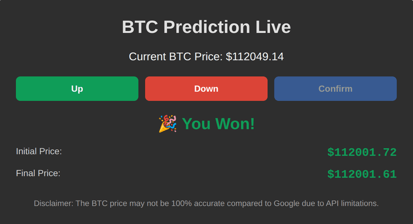 Betting game for Bitcoin